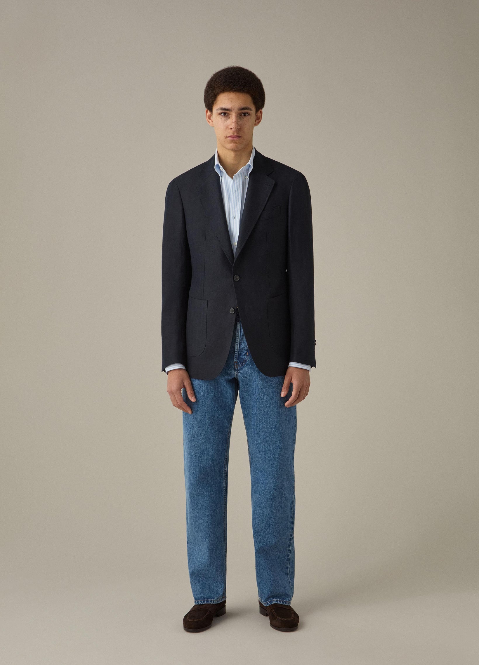 Don Sport Herringbone Jacket - Navy Berg & Berg