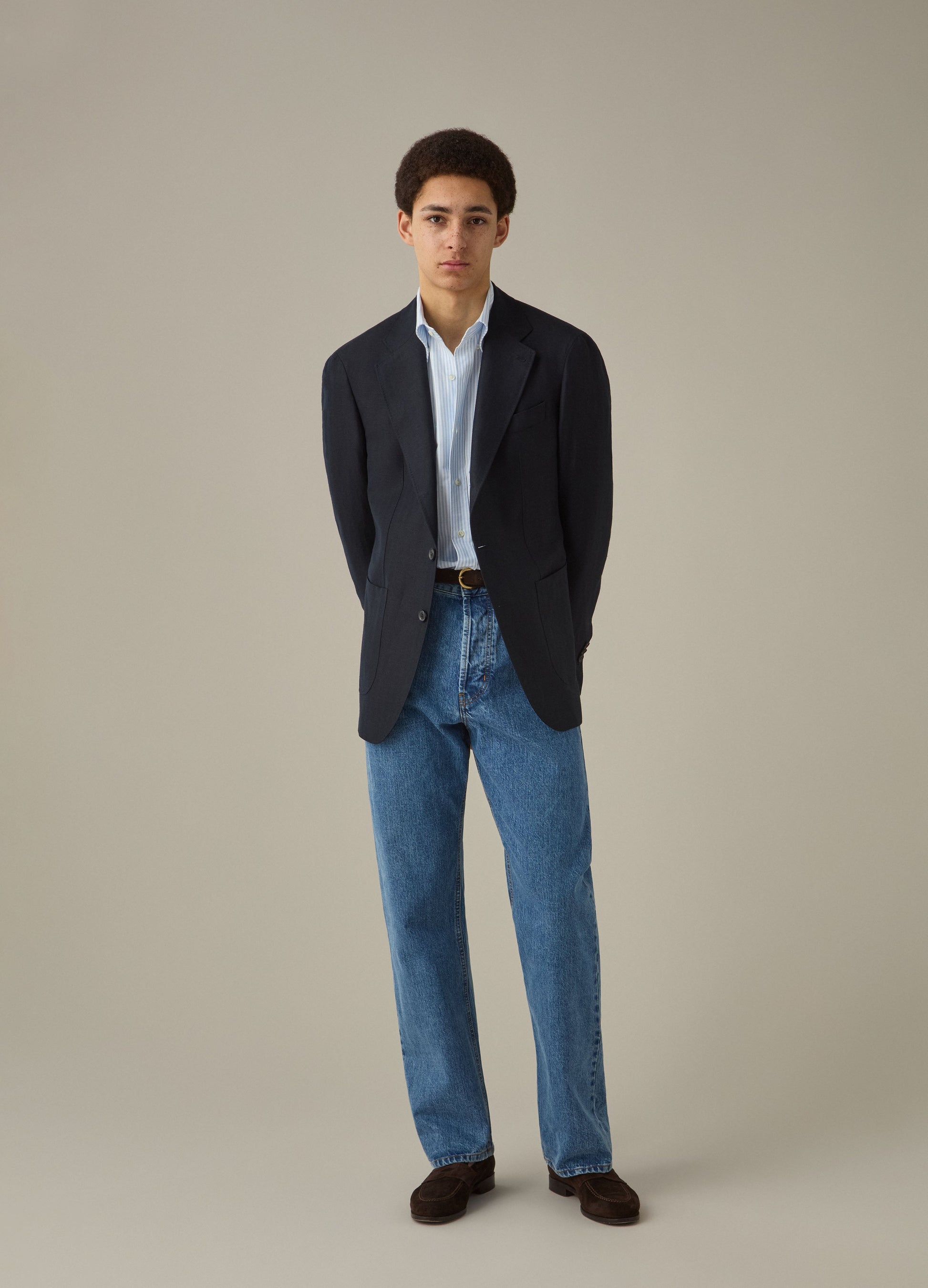 Don Sport Herringbone Jacket - Navy Berg & Berg