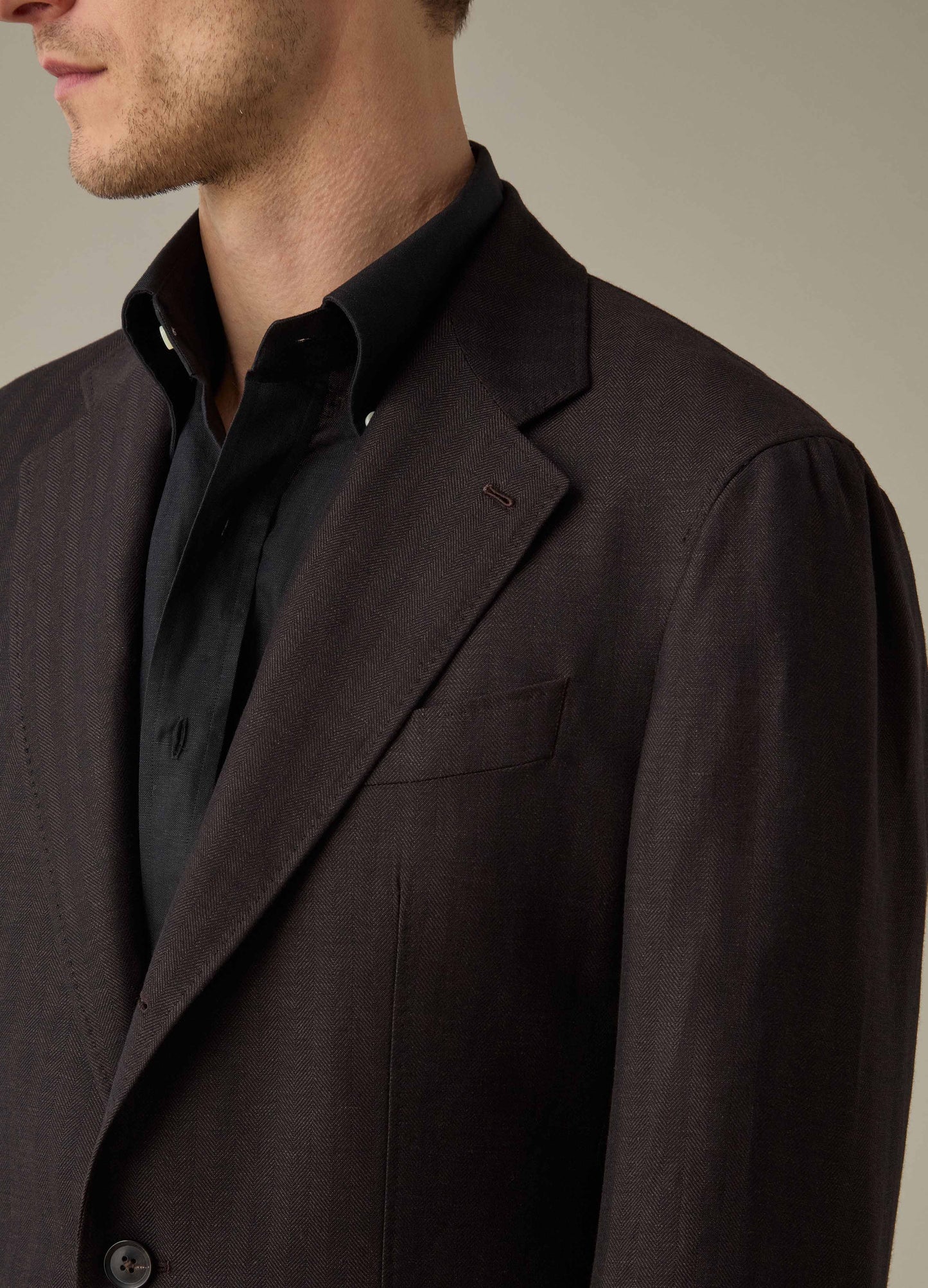 Don Sport Herringbone Jacket - Dark Chocolate Berg & Berg
