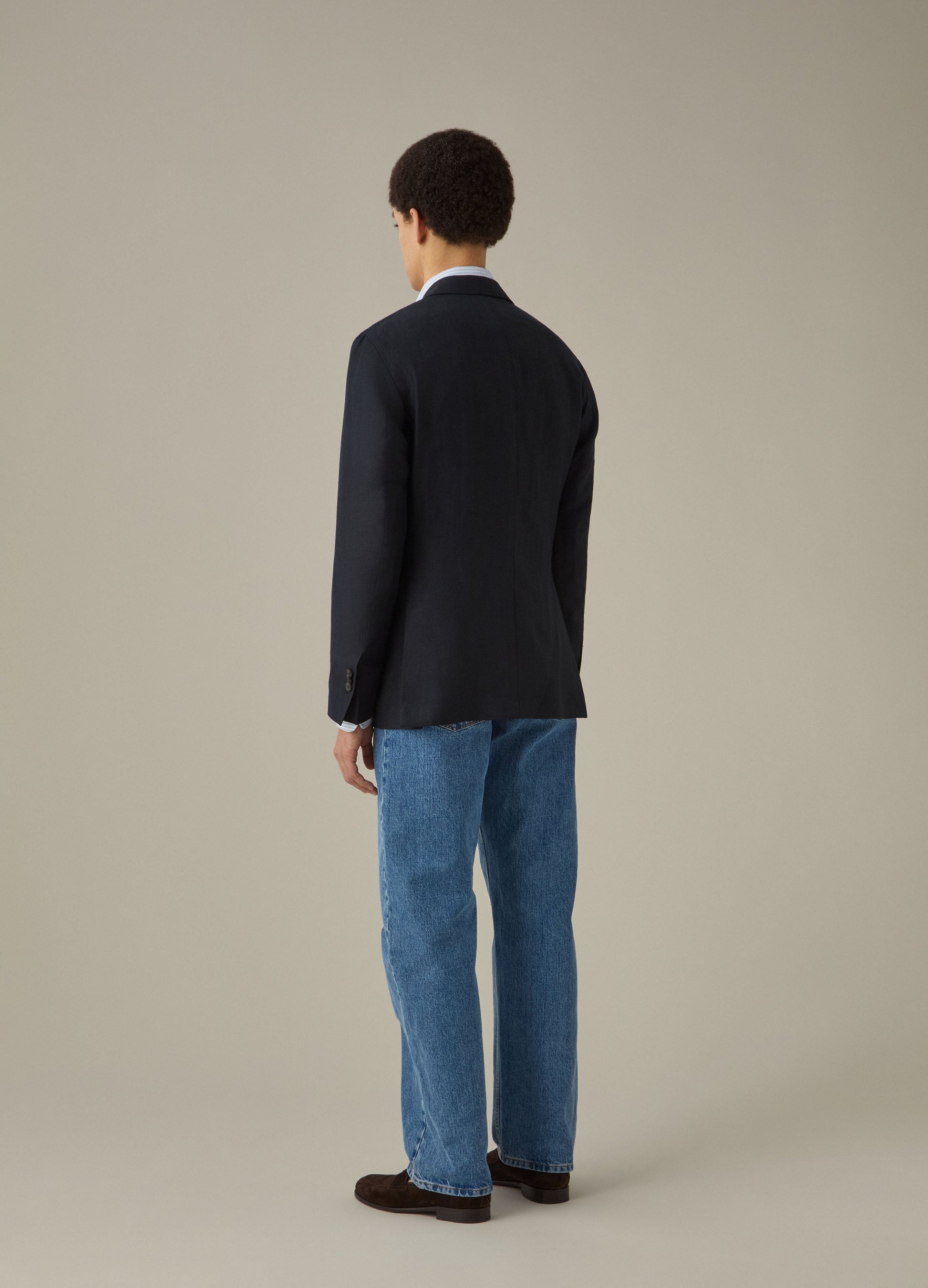 Don Sport Herringbone Jacket - Navy Berg & Berg