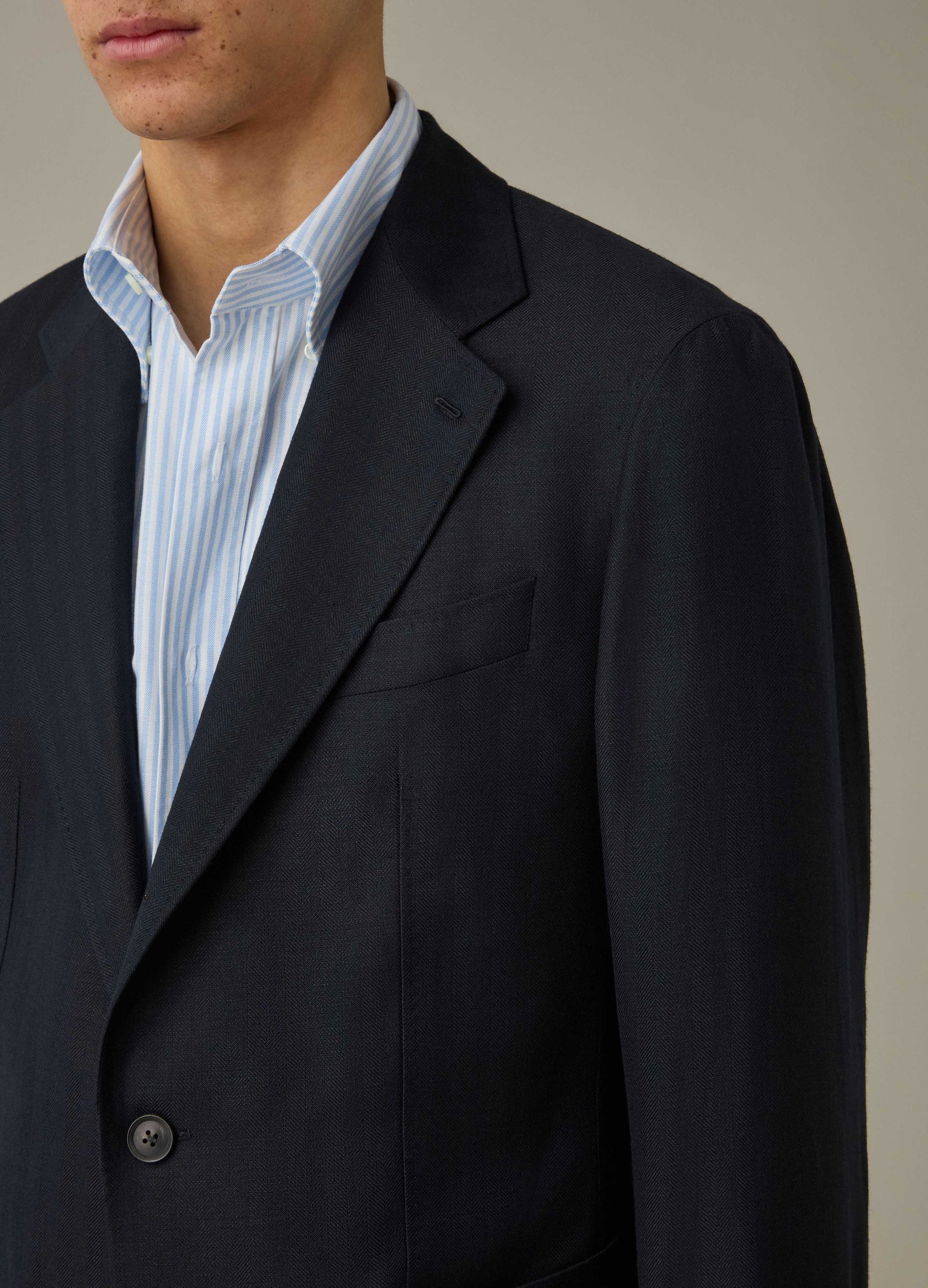 Don Sport Herringbone Jacket - Navy Berg & Berg