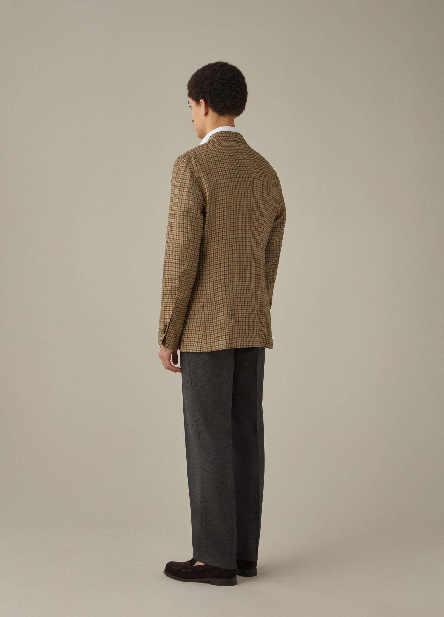 Don Sport Linen Gunclub Jacket - Brown/Green Berg & Berg