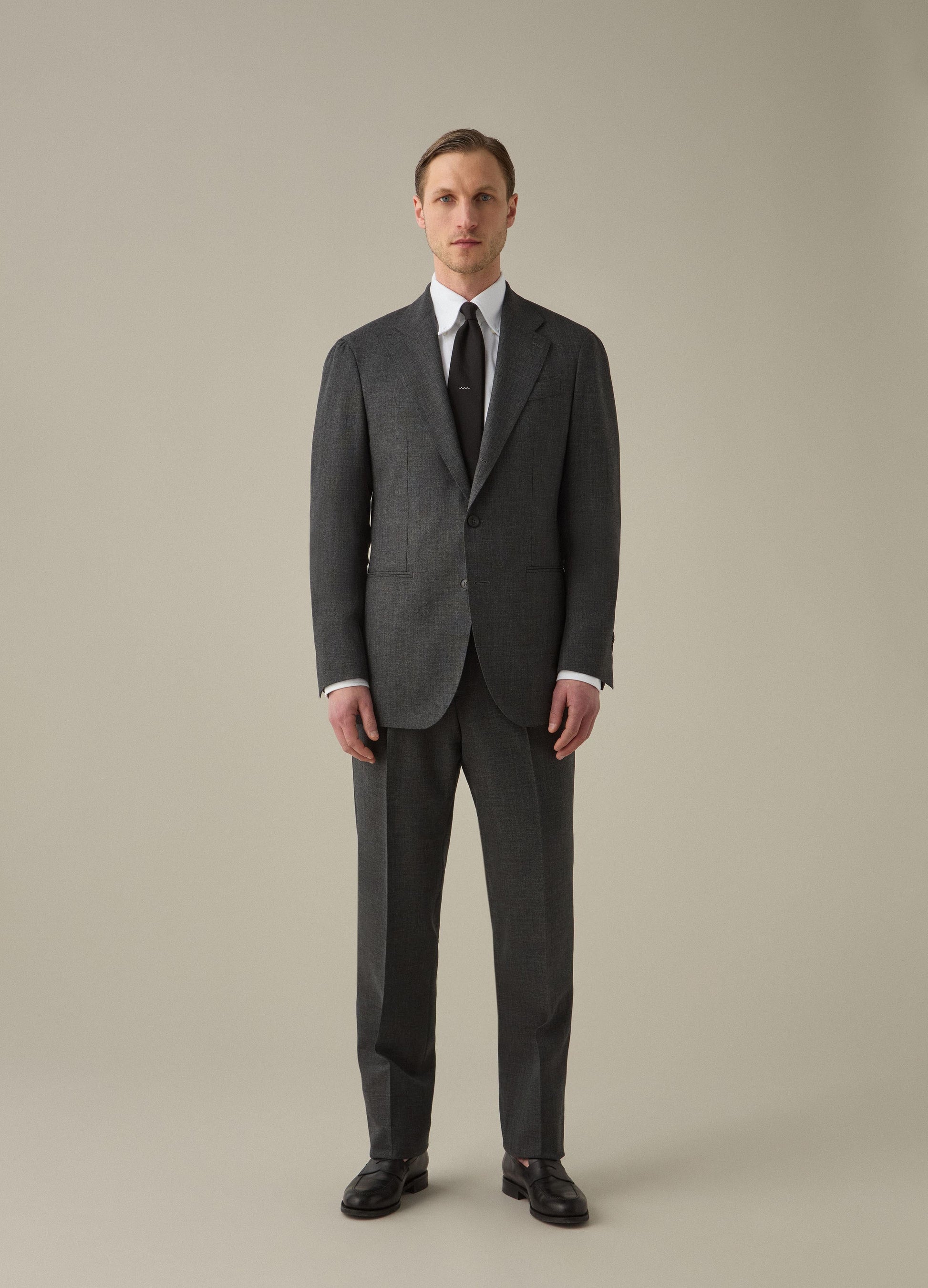 Don High Twist Suit Jacket - Mid Grey Berg & Berg