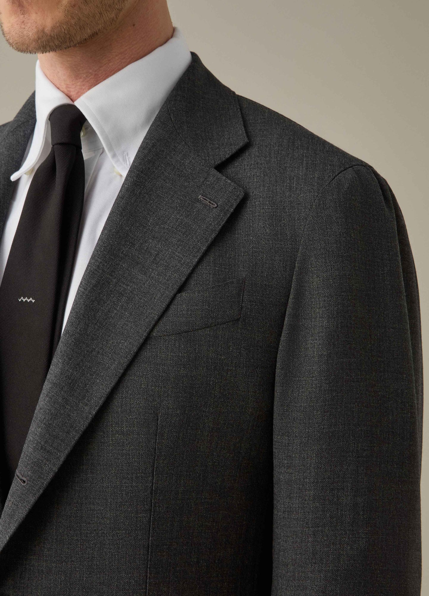 Don High Twist Suit Jacket - Mid Grey Berg & Berg