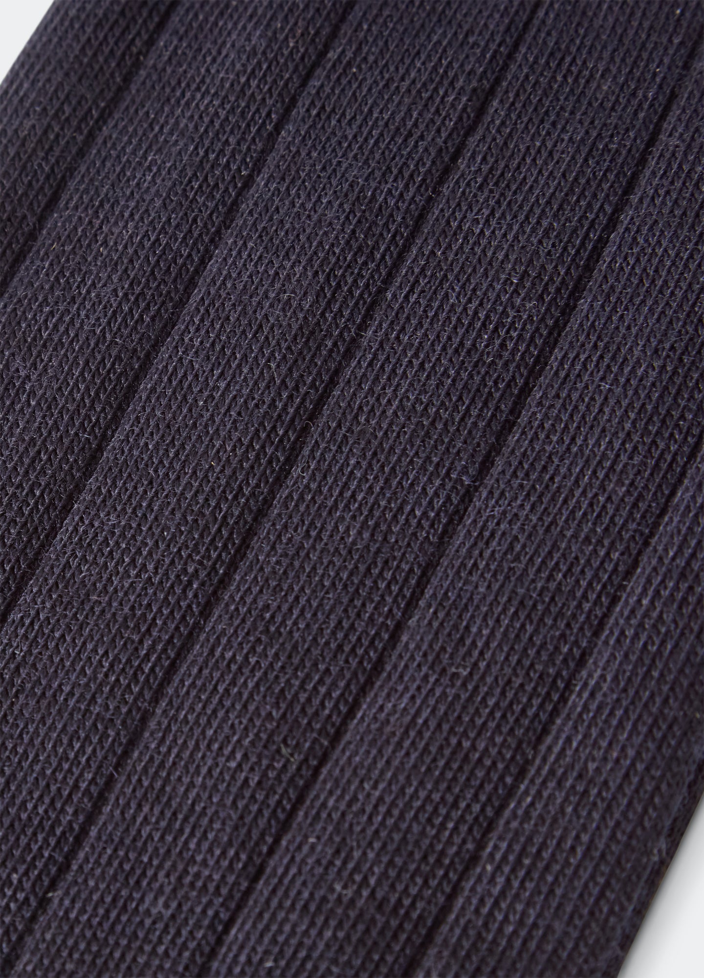 Wide Rib Wool Socks - Navy