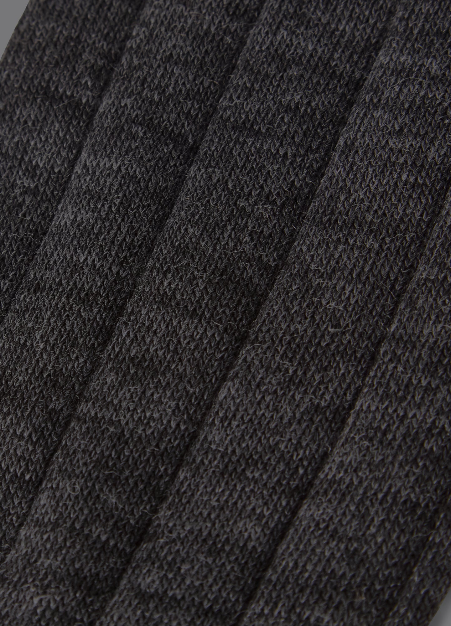 Wide Rib Wool Socks - Charcoal