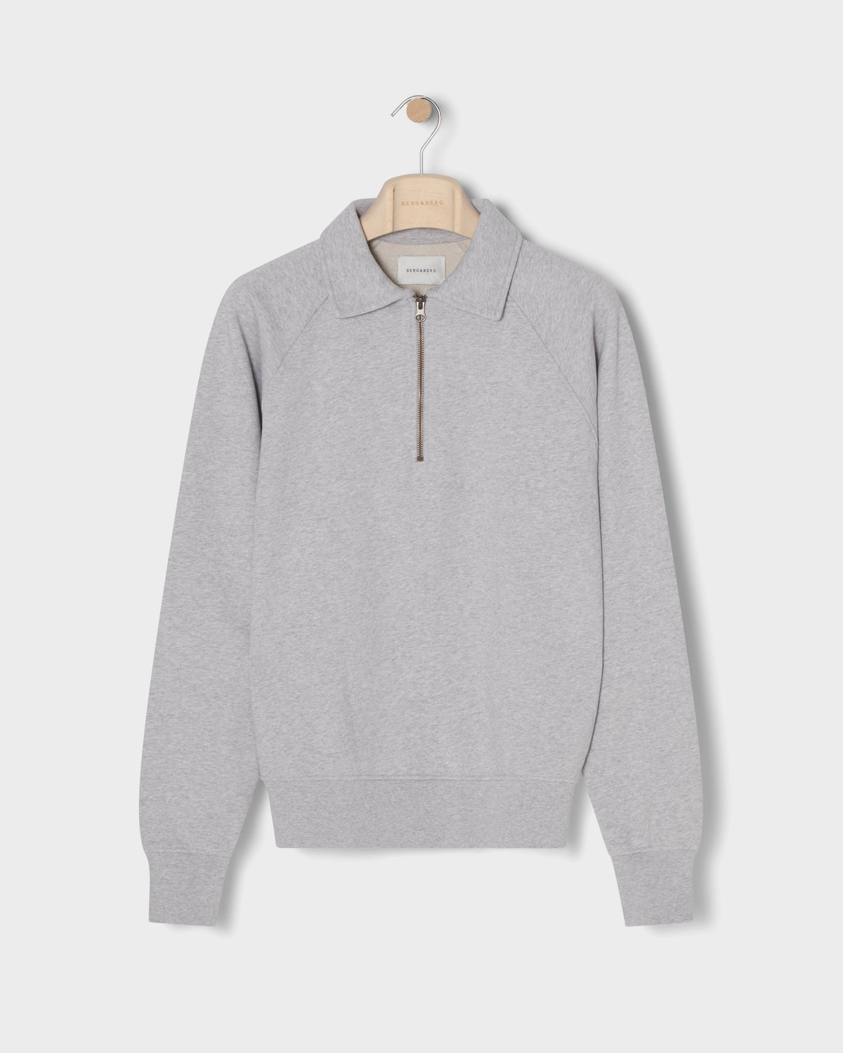 Truls Quarter Zip Raglan Sweatshirt - Grey Melange Berg & Berg