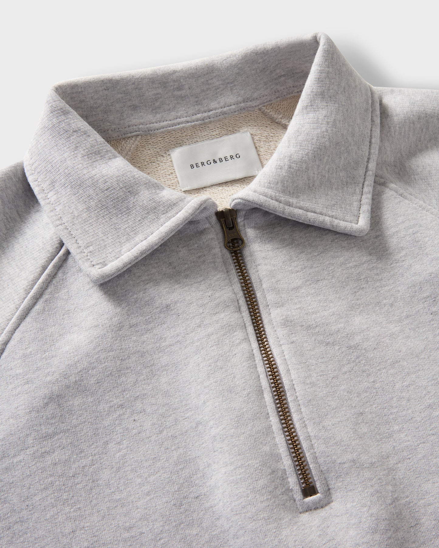 Truls Quarter Zip Raglan Sweatshirt - Grey Melange Berg & Berg