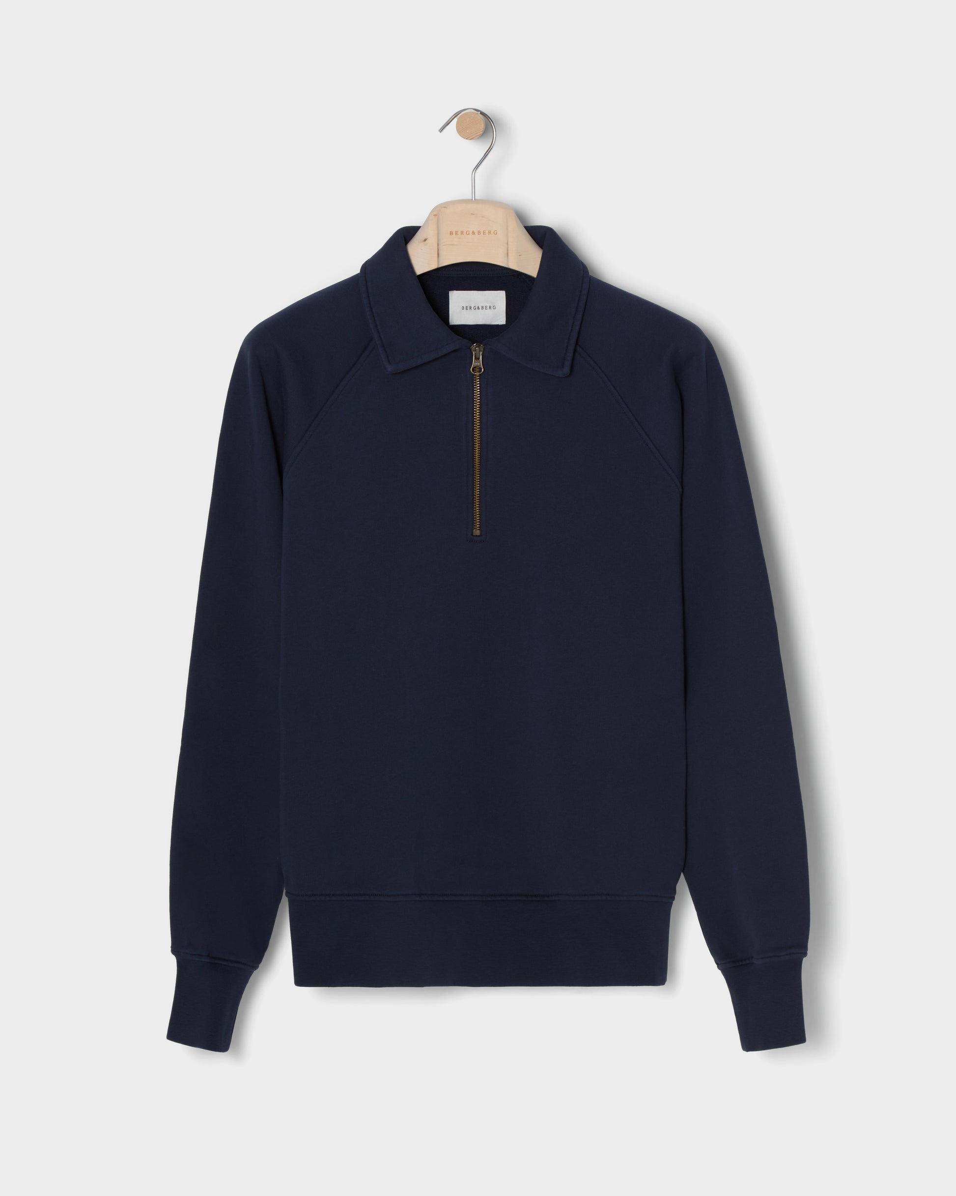 Truls Quarter Zip Raglan Sweatshirt - Navy Berg & Berg