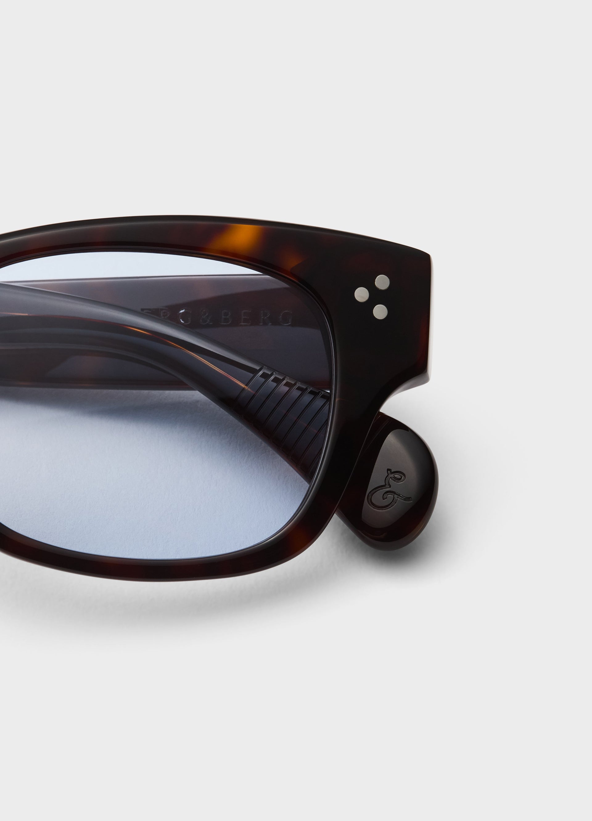 Gustav Sunglasses - Dark Brown Tortoise/Blue Lenses bergbergstore