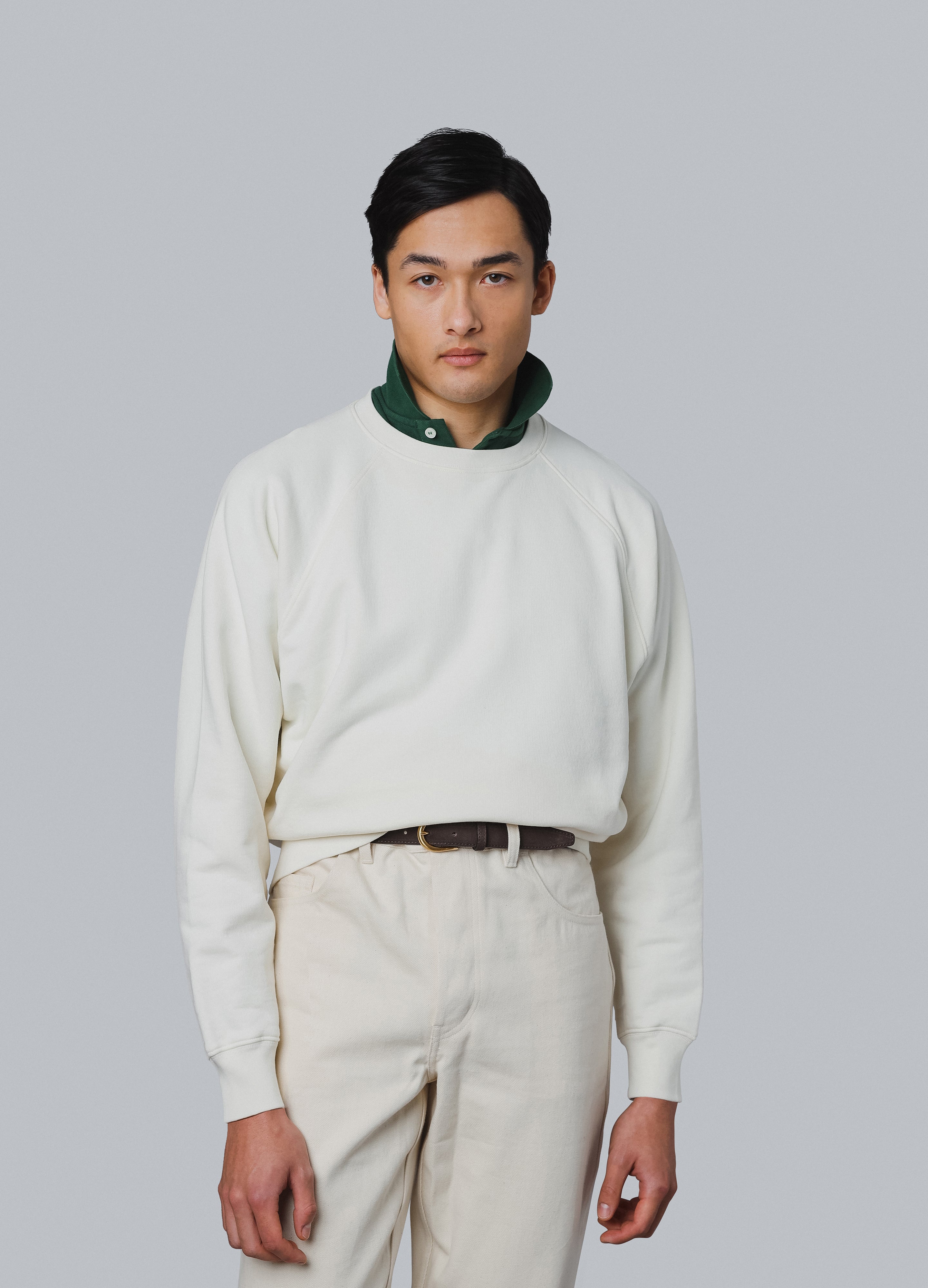 Tommy Crew Neck Raglan Sweatshirt - Marshmallow Berg & Berg