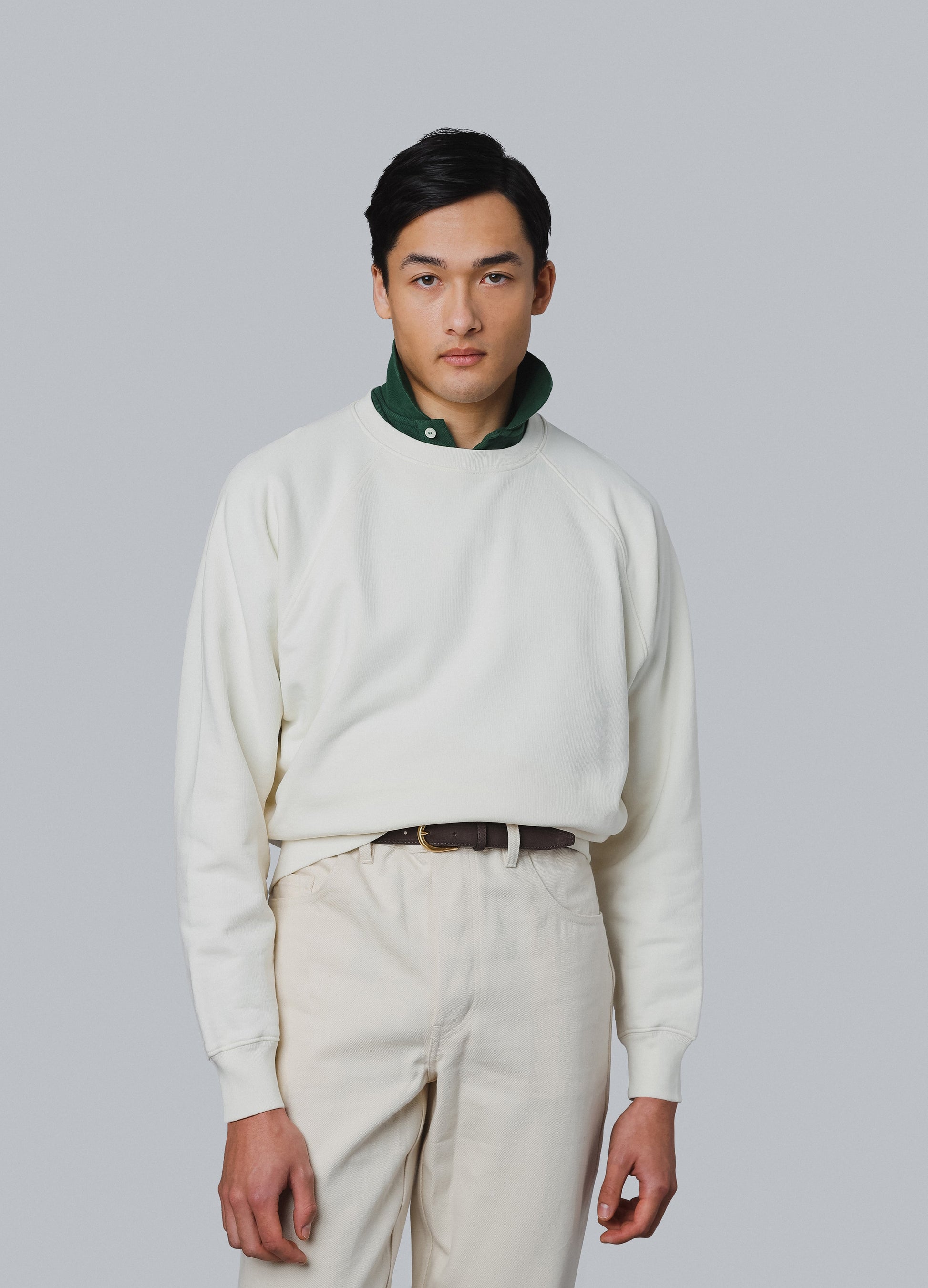 Tommy Crew Neck Raglan Sweatshirt - Marshmallow Berg & Berg