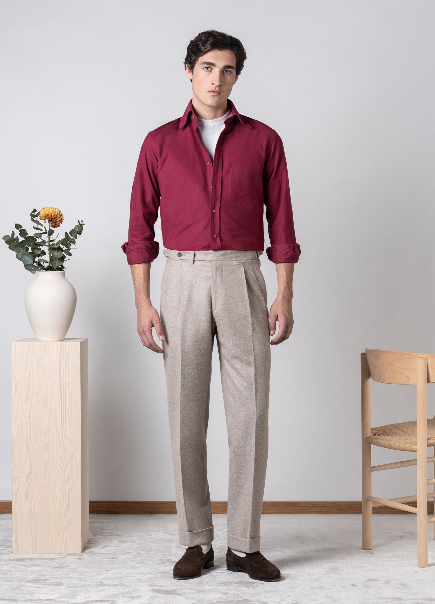 Antonio Flannel Trousers - Sand Berg & Berg