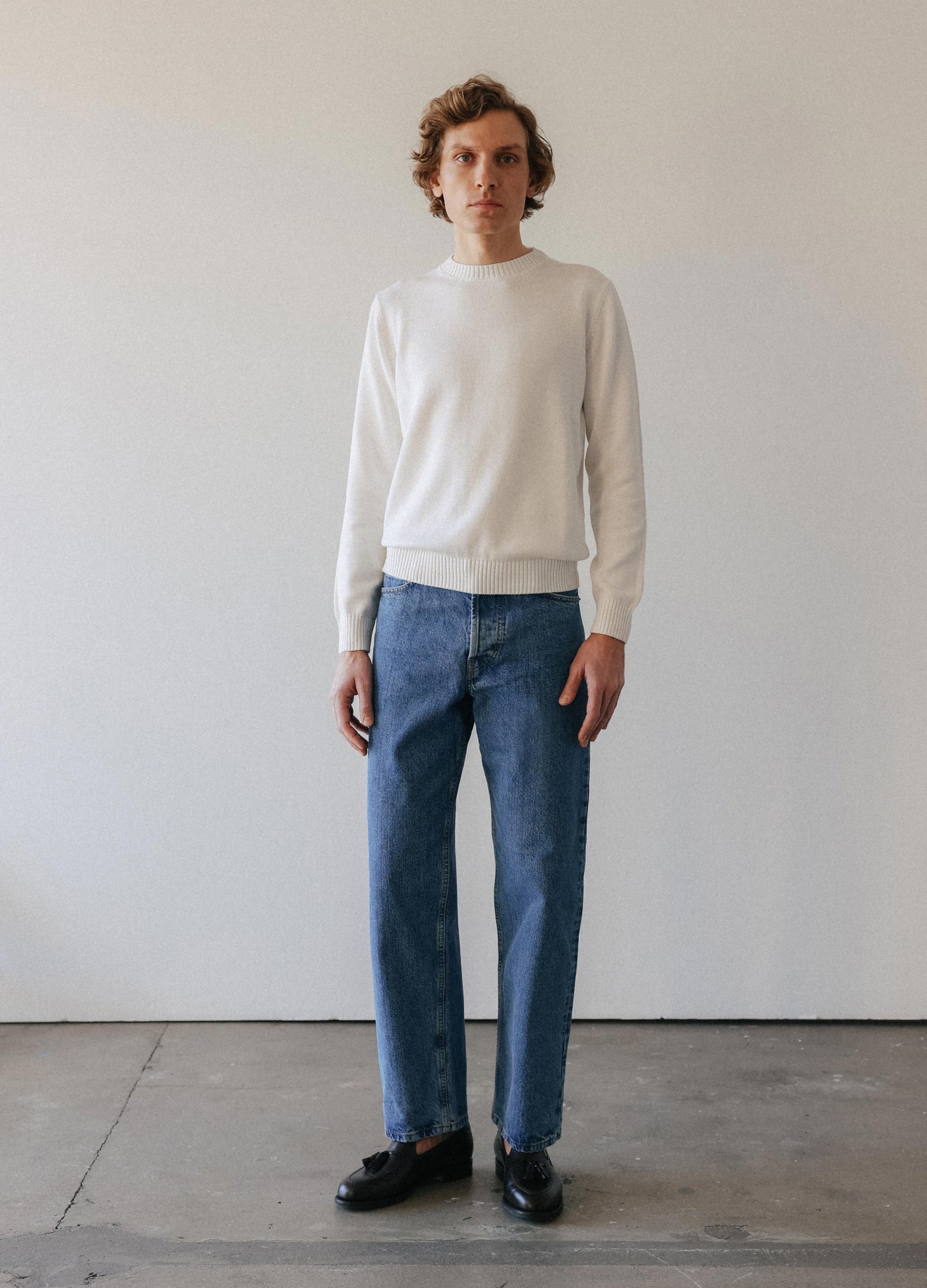 Ben Crewneck Sweater - Ecru Berg & Berg