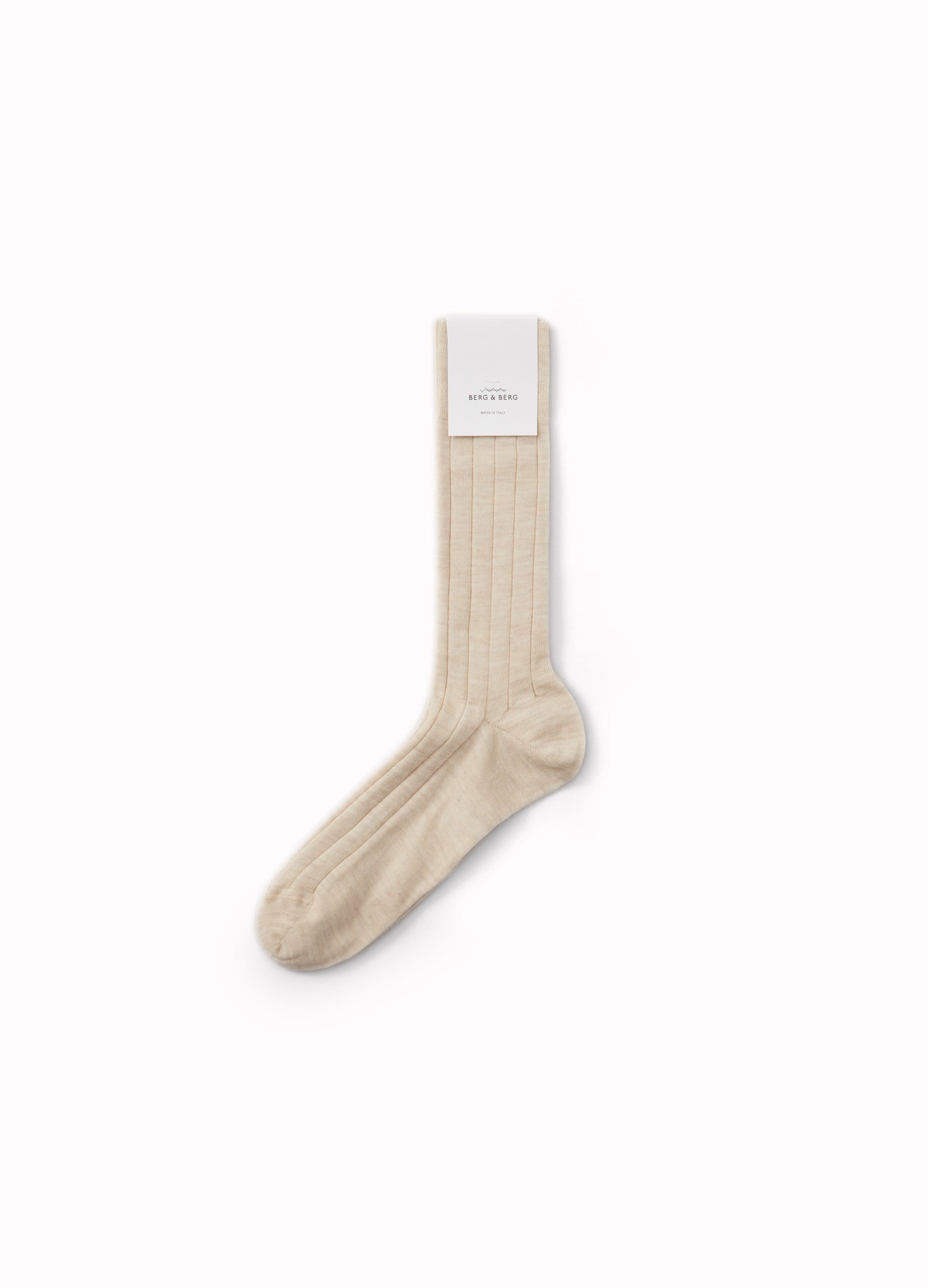 Wide Rib Wool Socks - Off White Berg & Berg