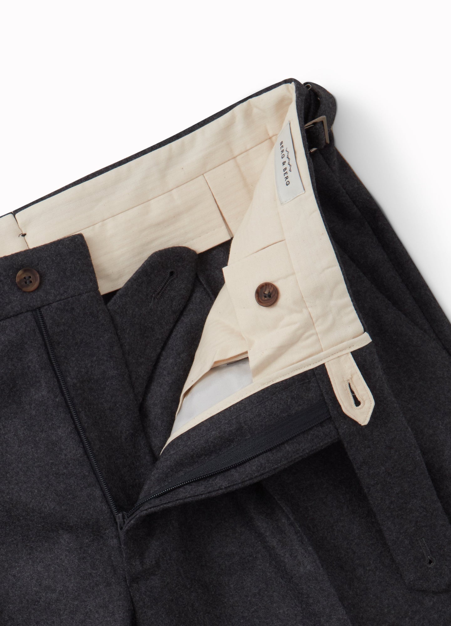 Arnold Flannel Trousers - Mid Grey Berg & Berg