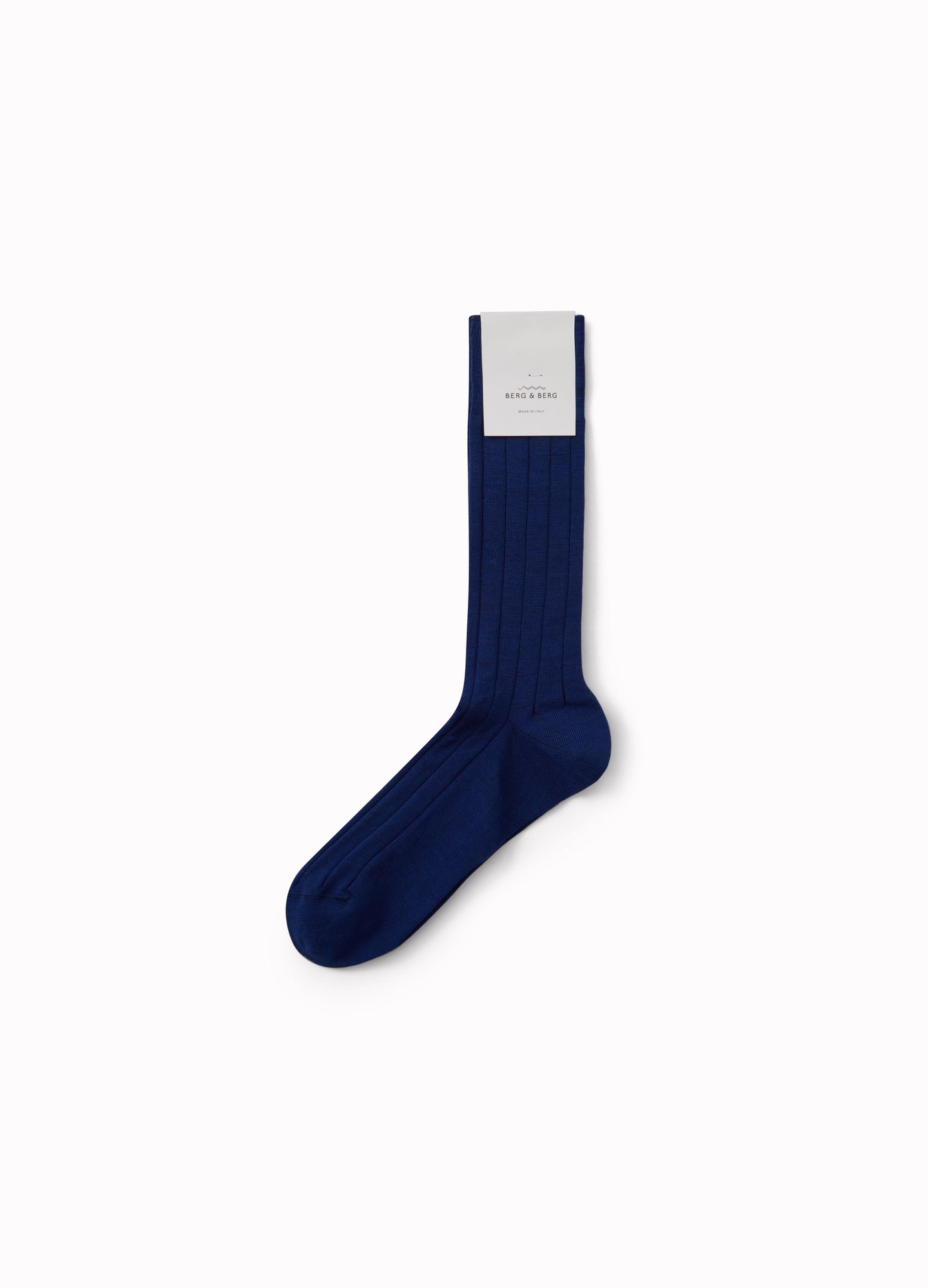 Wide Rib Wool Socks - Blue Berg & Berg