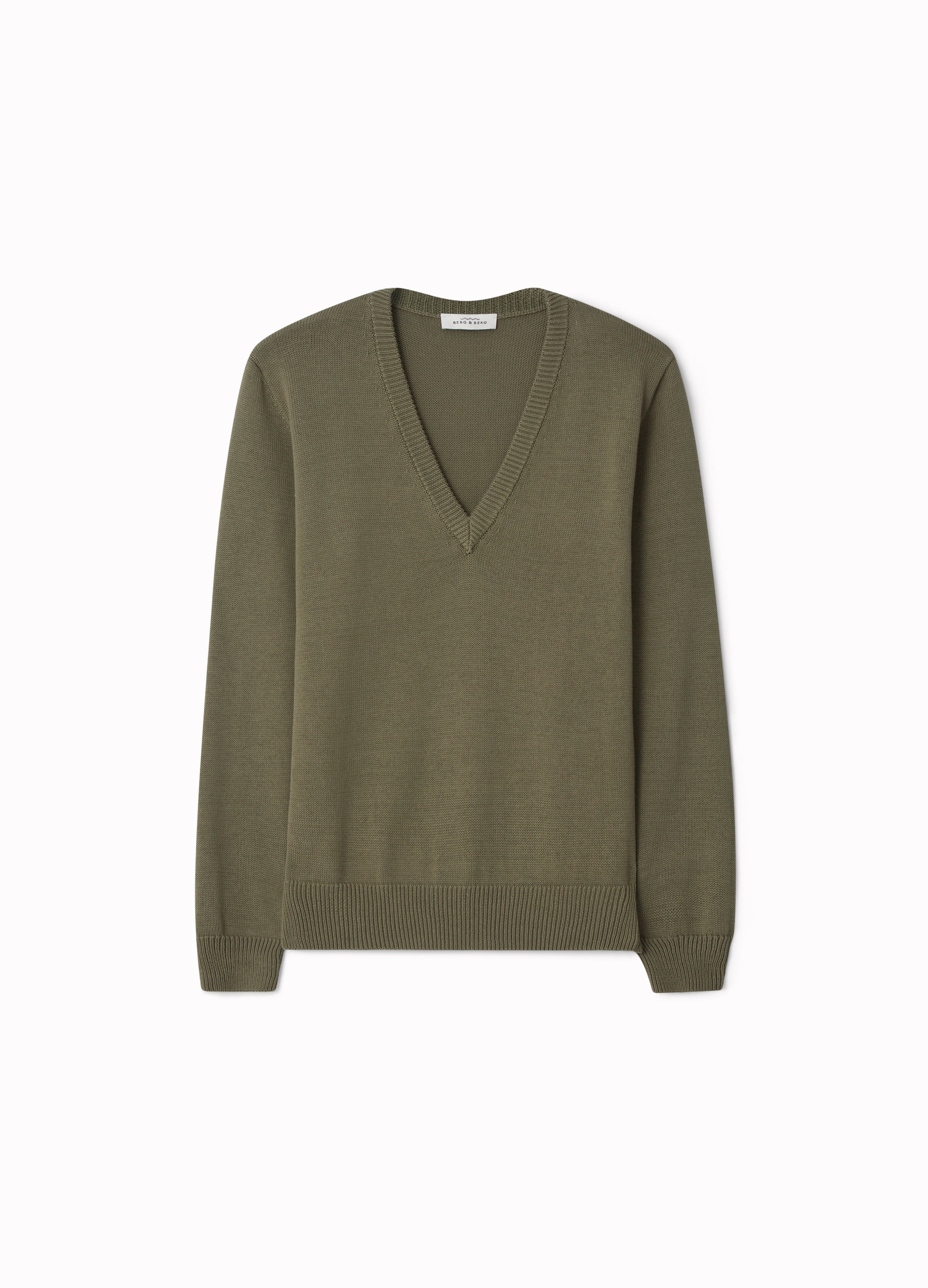 Björn V-Neck Sweater - Olive Berg & Berg