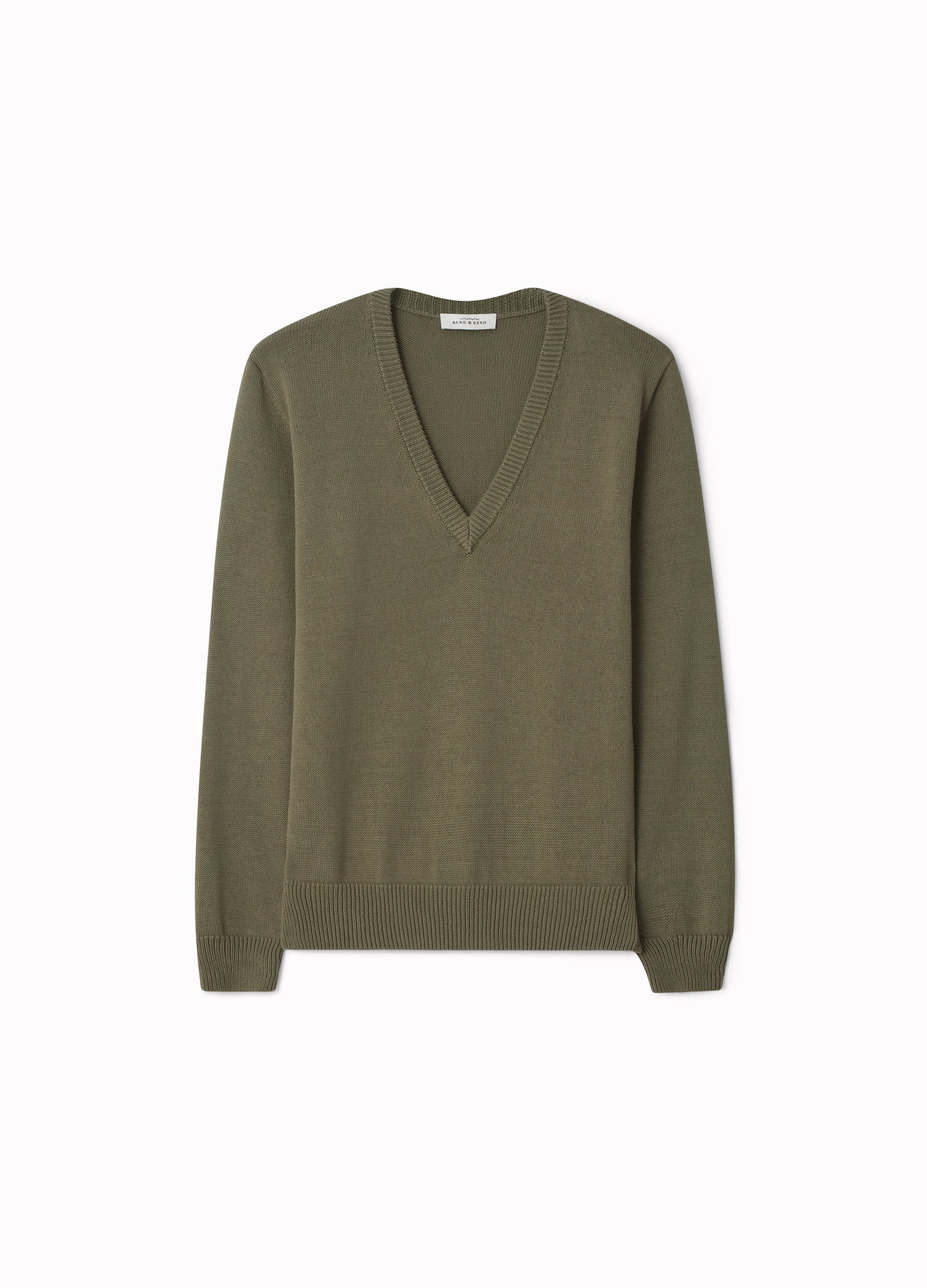 Björn V-Neck Sweater - Olive Berg & Berg