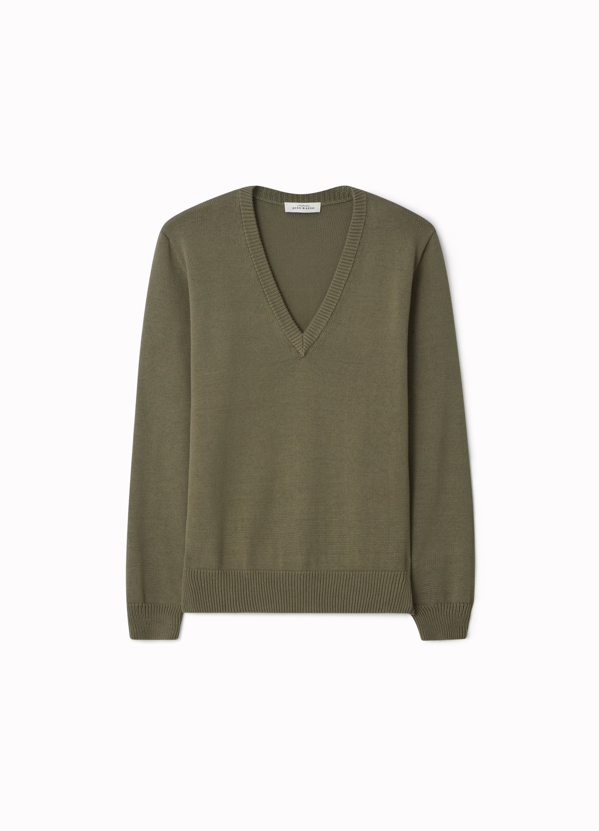 Björn V-Neck Sweater - Olive Berg & Berg