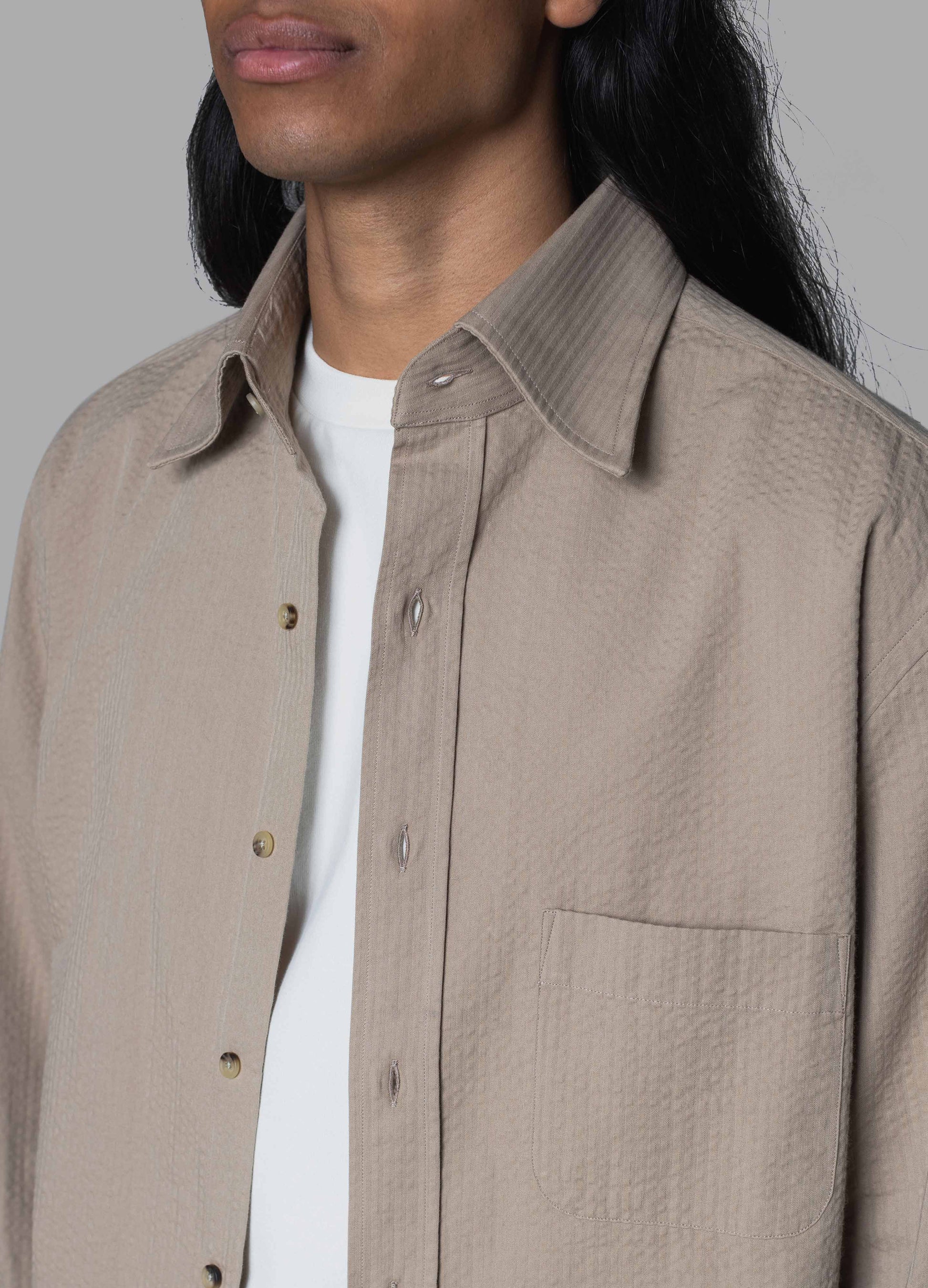 Fabian Turndown Collar Shirt - Beige | Berg & Berg