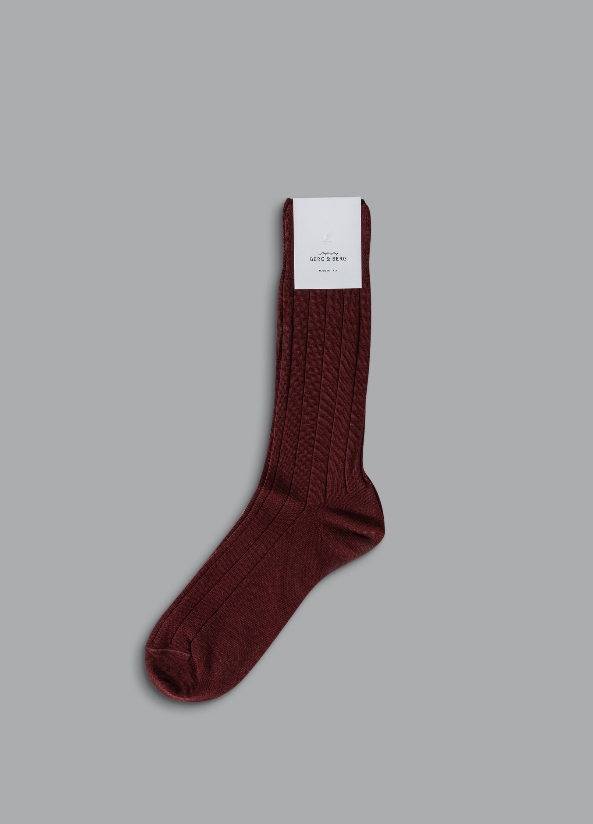 Wide Rib Wool Socks - Bordeaux Berg&Berg