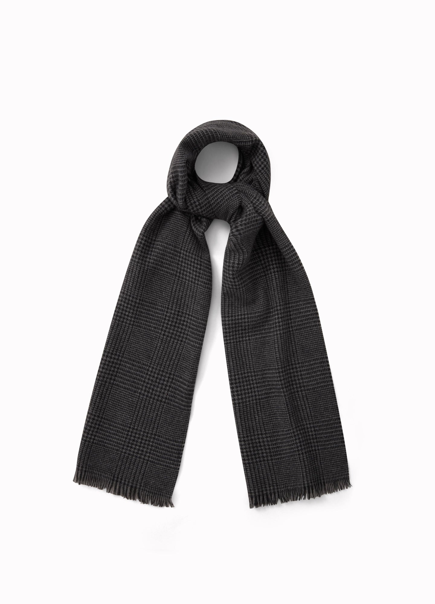 Cashmere Scarf - Grey Check Berg & Berg